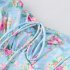 Women Spaghetti Strap Dress Summer Sexy High Waist Backless Lace up Long Skirt Elegant Floral Printing Pleated Dress red M