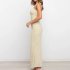 Women Spaghetti Strap Dress Summer Sexy High Waist Backless Lace up Long Skirt Elegant Floral Printing Pleated Dress blue XXL