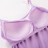 Women Spaghetti Strap Tank Top With Chest Pad Adjustable Underwear Solid Color Sports Vest Light purple M