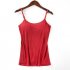 Women Spaghetti Strap Tank Top With Chest Pad Adjustable Underwear Solid Color Sports Vest skin color XL