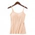 Women Spaghetti Strap Tank Top With Chest Pad Adjustable Underwear Solid Color Sports Vest black S