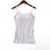 Women Spaghetti Strap Tank Top With Chest Pad Adjustable Underwear Solid Color Sports Vest black S