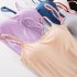 Women Spaghetti Strap Tank Top With Chest Pad Adjustable Underwear Solid Color Sports Vest black S
