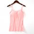 Women Spaghetti Strap Tank Top With Chest Pad Adjustable Underwear Solid Color Sports Vest black S
