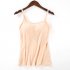 Women Spaghetti Strap Tank Top With Chest Pad Adjustable Underwear Solid Color Sports Vest black S