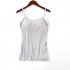 Women Spaghetti Strap Tank Top With Chest Pad Adjustable Underwear Solid Color Sports Vest Maroon M