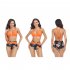 Women Split Bikini Swimsuit Sexy Backless High Waist Quick drying Swimwear For Beach Hot Spring X2304 Orange S