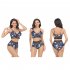 Women Split Bikini Swimsuit Sexy Backless High Waist Quick drying Swimwear For Beach Hot Spring J2314 mesh navy blue M