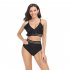 Women Split Bikini Swimsuit Sexy Backless High Waist Quick drying Swimwear For Beach Hot Spring J2314 mesh black M