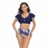 Women Split Bikini Swimsuit Sexy Backless High Waist Quick drying Swimwear For Beach Hot Spring J2314 mesh yellow XL