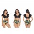 Women Split Bikini Swimsuit Sexy Backless High Waist Quick drying Swimwear For Beach Hot Spring J2314 mesh yellow XL