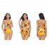 Women Split Bikini Swimsuit Sexy Backless High Waist Quick drying Swimwear For Beach Hot Spring J2314 mesh yellow XL