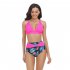Women Split Bikini Swimsuit Sexy Backless High Waist Quick drying Swimwear For Beach Hot Spring J2314 mesh yellow XL