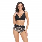 Women Split Bikini Swimsuit Sexy Backless High Waist Quick-drying Swimwear For Beach Hot Spring J2312 bikini leopard print S