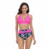 Women Split Bikini Swimsuit Sexy Backless High Waist Quick drying Swimwear For Beach Hot Spring J2312 bikini pink L