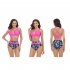 Women Split Bikini Swimsuit Sexy Backless High Waist Quick drying Swimwear For Beach Hot Spring J2312 bikini pink L
