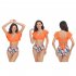 Women Split Bikini Swimsuit Sexy Backless High Waist Quick drying Swimwear For Beach Hot Spring J2312 bikini orange XL