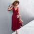 Women Split Thigh Deep V Neck Maxi Dress Waist Fit Sleeveless Solid Color Long Tank Dress For Party Dinner ArmyGreen S