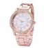Women Steel Band Sport Leisure Watch Unique Fashion Diamond Dial Wristwatch Rose gold