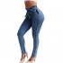 Women Stretchable Body building Fringed Waist Belt High waist Jeans gray M