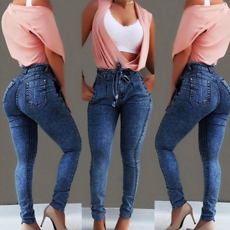 high waist stretchable jeans