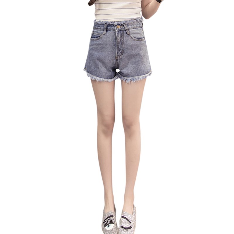 Women Stylish Denim Shorts High-waist Loose Short Pants Gift