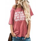 Women Stylish Loose Style Tops Simple Casual Letter Printing T Shirt