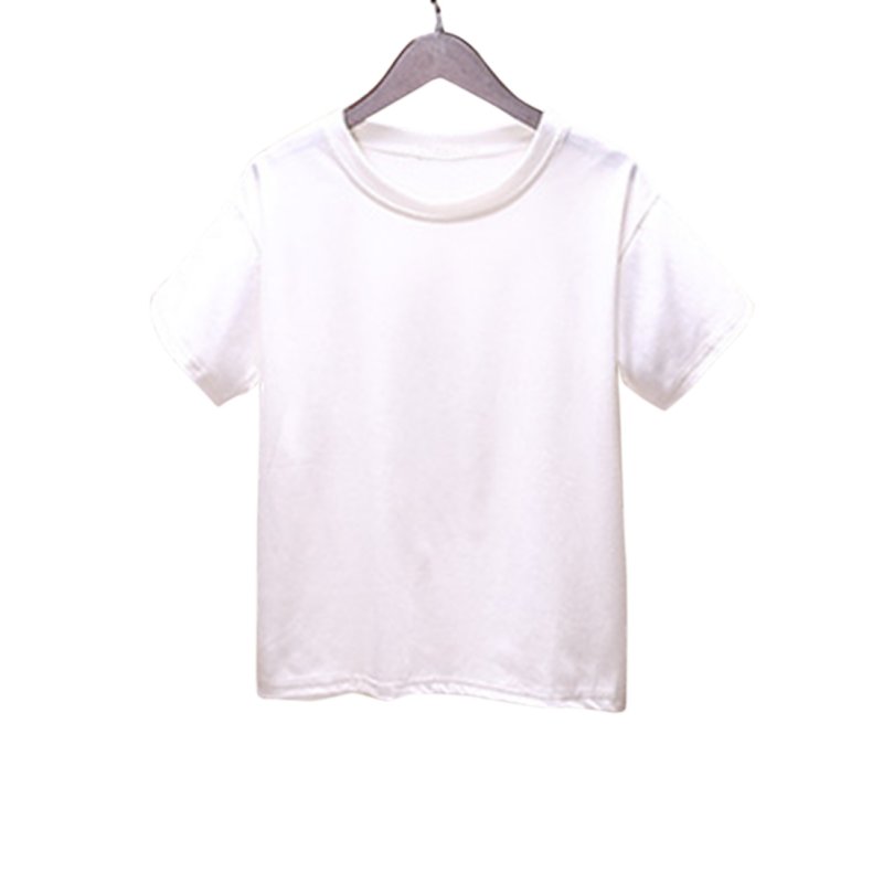 Women Stylish Short-Sleeve Solid Color T-Shirt Casual Round Neck Tops