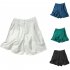 Women Suit Shorts Summer High Waist Solid Color Casual Straight Wide leg Pants With Pockets green S