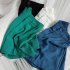 Women Suit Shorts Summer High Waist Solid Color Casual Straight Wide leg Pants With Pockets green S