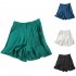 Women Suit Shorts Summer High Waist Solid Color Casual Straight Wide leg Pants With Pockets green S