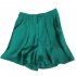 Women Suit Shorts Summer High Waist Solid Color Casual Straight Wide leg Pants With Pockets green S