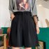 Women Suit Shorts Summer High Waist Solid Color Casual Straight Wide leg Pants With Pockets green S