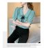 Women Summer Chiffon T shirt Short Sleeves Double layer Doll Collar Blouse Casual Solid Color Loose Tops White 3XL