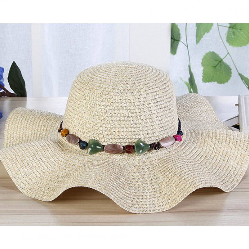 Women Summer Elegant Outdoor Wide Brim Sunscreen Straw Hat