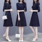 Women Fashion Stripe Printing Dress