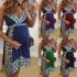Women Summer Fashion Maternity Printed Sling Pregnant  Bohemian Style Dress Red wine M