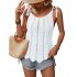 Women Summer Hollow Tank Tops Sweater Vest Tie Shoulder Sleeveless Solid Color Spaghetti Strap Tops Shirts black M