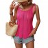 Women Summer Hollow Tank Tops Sweater Vest Tie Shoulder Sleeveless Solid Color Spaghetti Strap Tops Shirts black M
