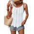 Women Summer Hollow Tank Tops Sweater Vest Tie Shoulder Sleeveless Solid Color Spaghetti Strap Tops Shirts black M