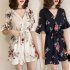 Women Summer Jumpsuits Chiffon Floral Printing Casual Clothes for Beach Vacation white M