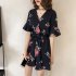 Women Summer Jumpsuits Chiffon Floral Printing Casual Clothes for Beach Vacation white M