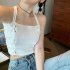 Women Summer Knitted Tank Tops Fashion Sexy Sleeveless Slim Fit Crop Top Simple Elegant Solid Color Vest black One size