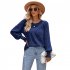 Women Summer Loose Blouse Casual Long Sleeve Round Neck Pullover Tops Simple Solid Color Elegant Shirt Army Green XL