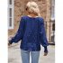 Women Summer Loose Blouse Casual Long Sleeve Round Neck Pullover Tops Simple Solid Color Elegant Shirt Army Green XL
