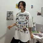 Women Summer Loose Cool Graffiti Printing Short Sleeve T Shirt