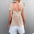Women Summer Ruffle Hem Tank Tops Solid Color Sleeveless Square Neck Slim Fitted Camisoles Crop Top Shirt black M
