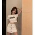 Women Summer Short Sleeves T shirt Retro Letter Printing Blouse Sexy Slim Fit High Waist Crop Tops coffee color M