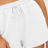 Women Summer Shorts Elastic High Waist Breathable Athletic Shorts With Pockets For Running Fitness Training Khaki 2XL
