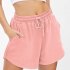 Women Summer Shorts Elastic High Waist Breathable Athletic Shorts With Pockets For Running Fitness Training Khaki 2XL